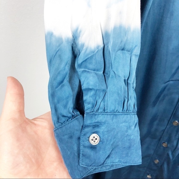 Raquel Allegra Victorian Ruffle Tie Dye Dress Blue Casual Maxi Small Long Sleeve - Picture 4 of 13